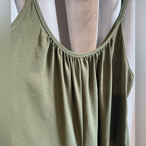 Olive Jumpsuit with Pockets Size 1X - Picture 2 of 4